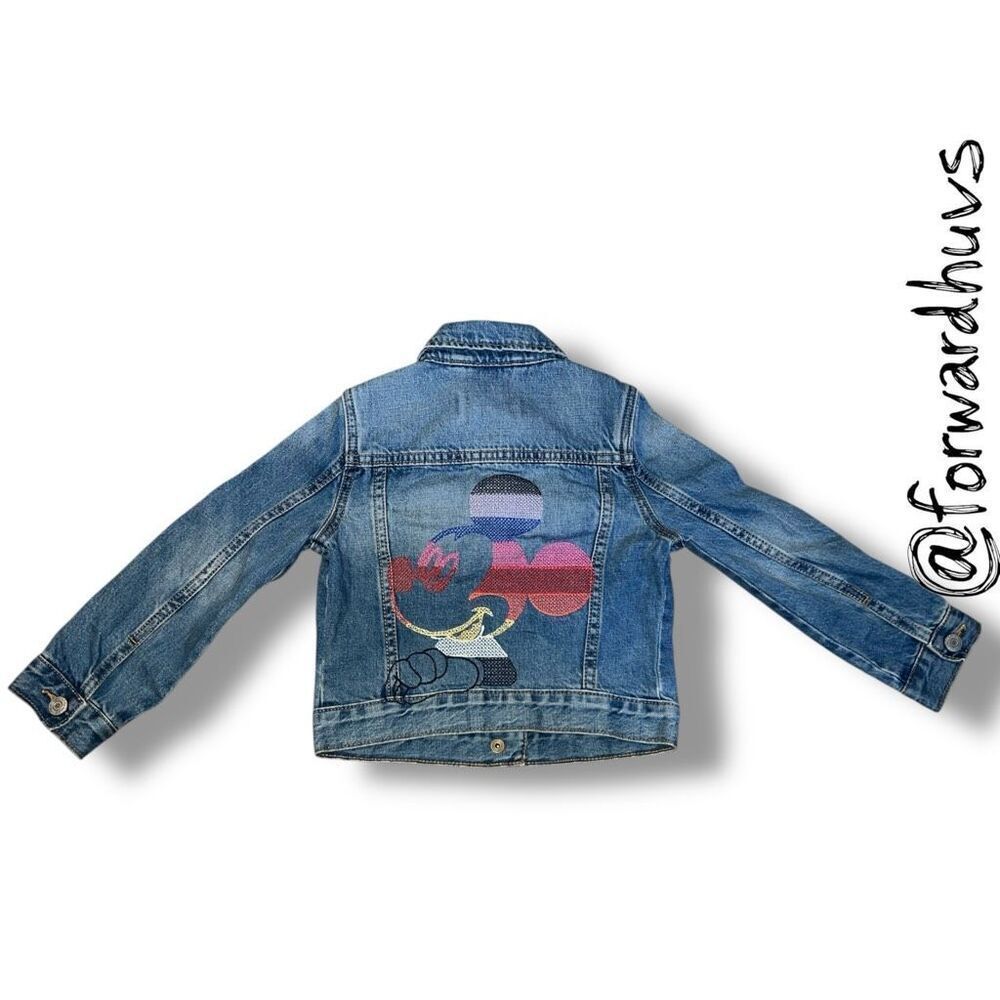 Gap Kids Disney Trucker Jacket – Mickey Mouse Embroidery - Size XS (4–5T)